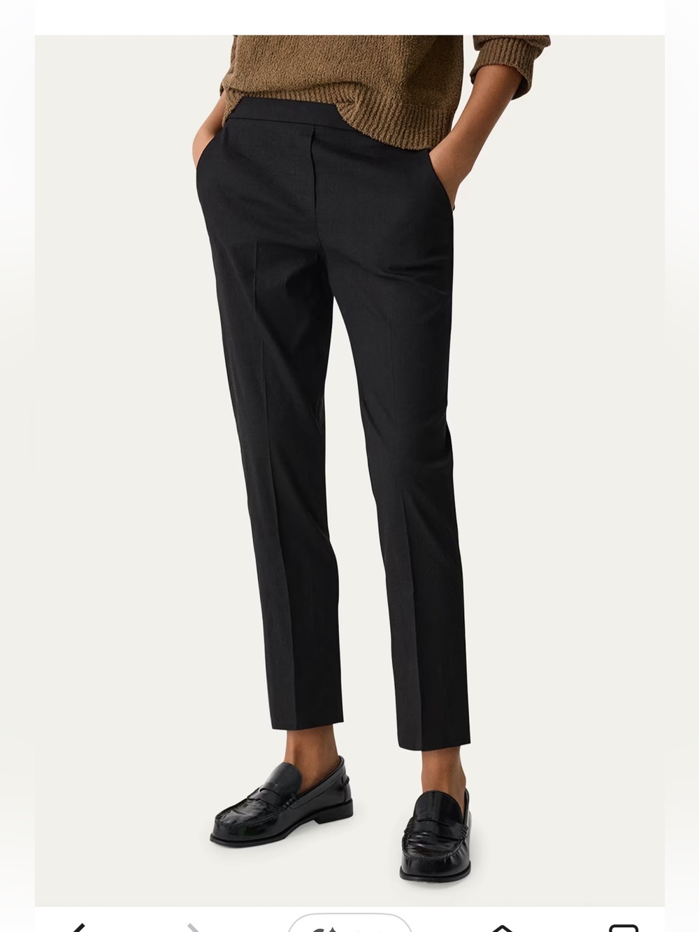 Theory Treeca Linen Blend Pull-On Crop Pants In Concord Charcoal Gray Size 8 NWT